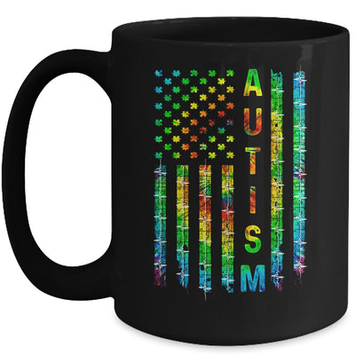 American Flag Autism Awareness Teacher Mom Support Mug Coffee Mug | Teecentury.com