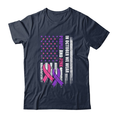 American Flag Breast Cancer And Domestic Violence Awareness T-Shirt & Hoodie | Teecentury.com