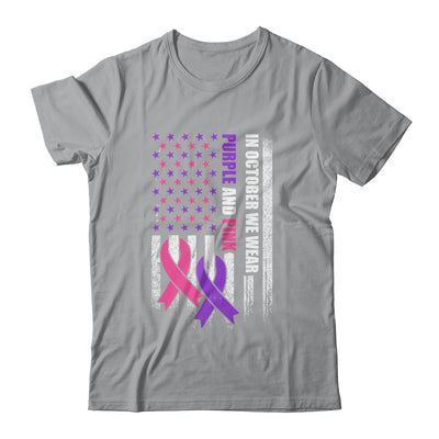 American Flag Breast Cancer And Domestic Violence Awareness T-Shirt & Hoodie | Teecentury.com