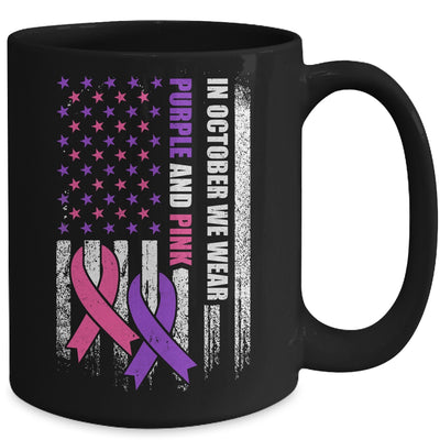 American Flag Breast Cancer And Domestic Violence Awareness Mug Coffee Mug | Teecentury.com