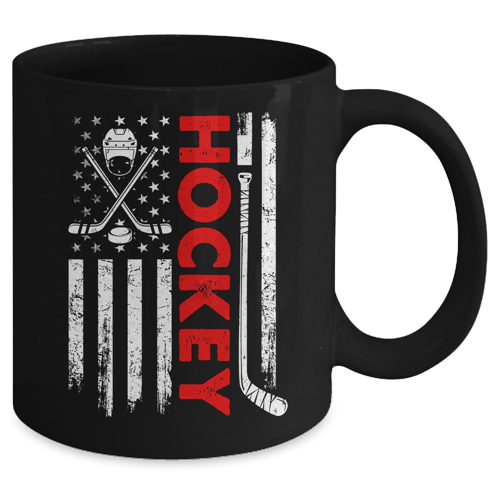 American Flag Hockey USA Patriotic Flag Mug | teecentury