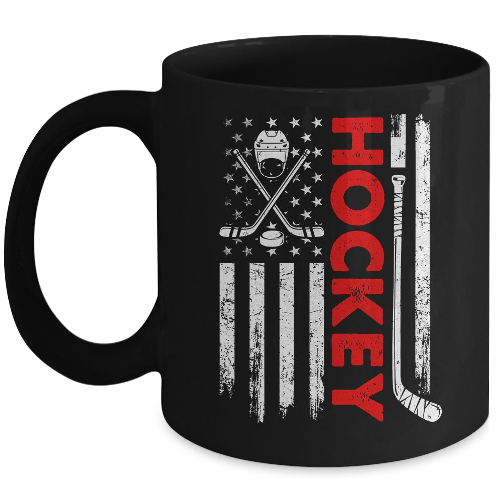 American Flag Hockey USA Patriotic Flag Mug | teecentury