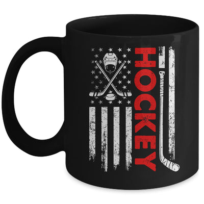 American Flag Hockey USA Patriotic Flag Mug | teecentury