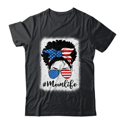 American Flag Mom Life Bleached 4th Of July Black Women Shirt & Tank Top | teecentury