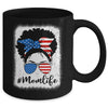American Flag Mom Life Bleached 4th Of July Black Women Mug | teecentury