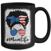 American Flag Mom Life Bleached 4th Of July Black Women Mug | teecentury