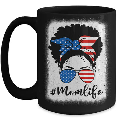 American Flag Mom Life Bleached 4th Of July Black Women Mug | teecentury