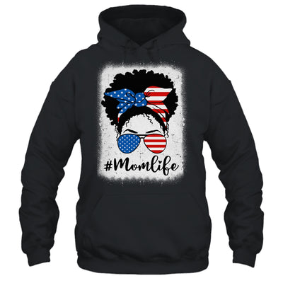 American Flag Mom Life Bleached 4th Of July Black Women Shirt & Tank Top | teecentury