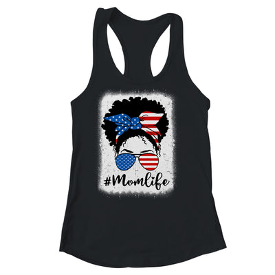 American Flag Mom Life Bleached 4th Of July Black Women Shirt & Tank Top | teecentury