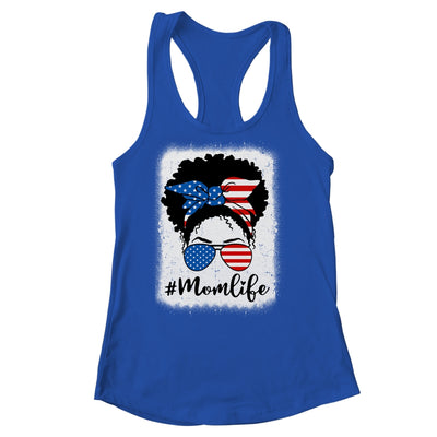 American Flag Mom Life Bleached 4th Of July Black Women Shirt & Tank Top | teecentury