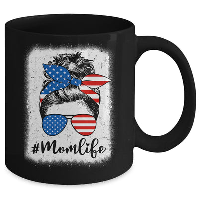 American Flag Mom Life Bleached Mother's 4th Of July Funny Mug | teecentury