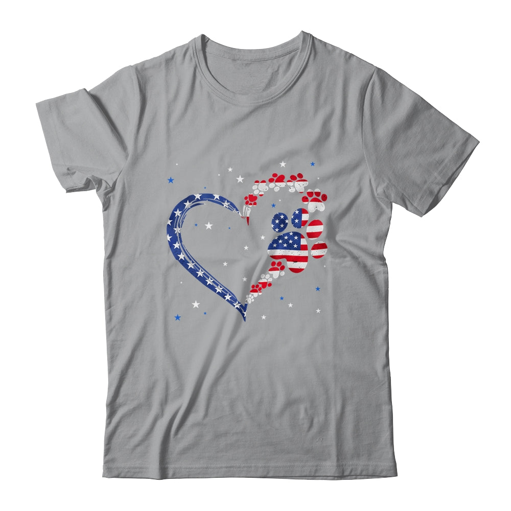 American Flag Patriotic Dog Cat Paw Print 4th Of July Shirt & Tank Top | teecentury