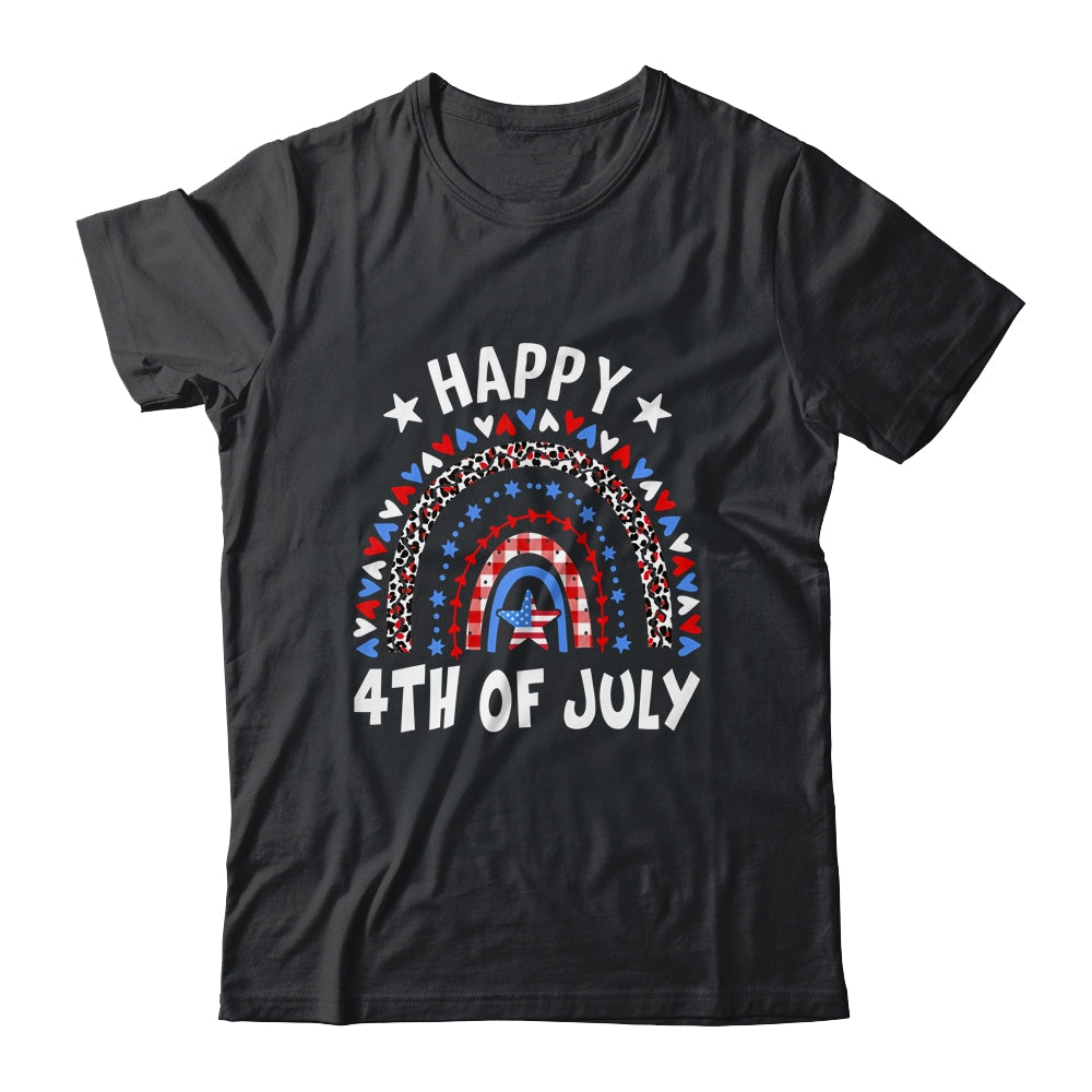 American Flag Rainbow Happy 4th Of July USA Shirt & Tank Top | teecentury