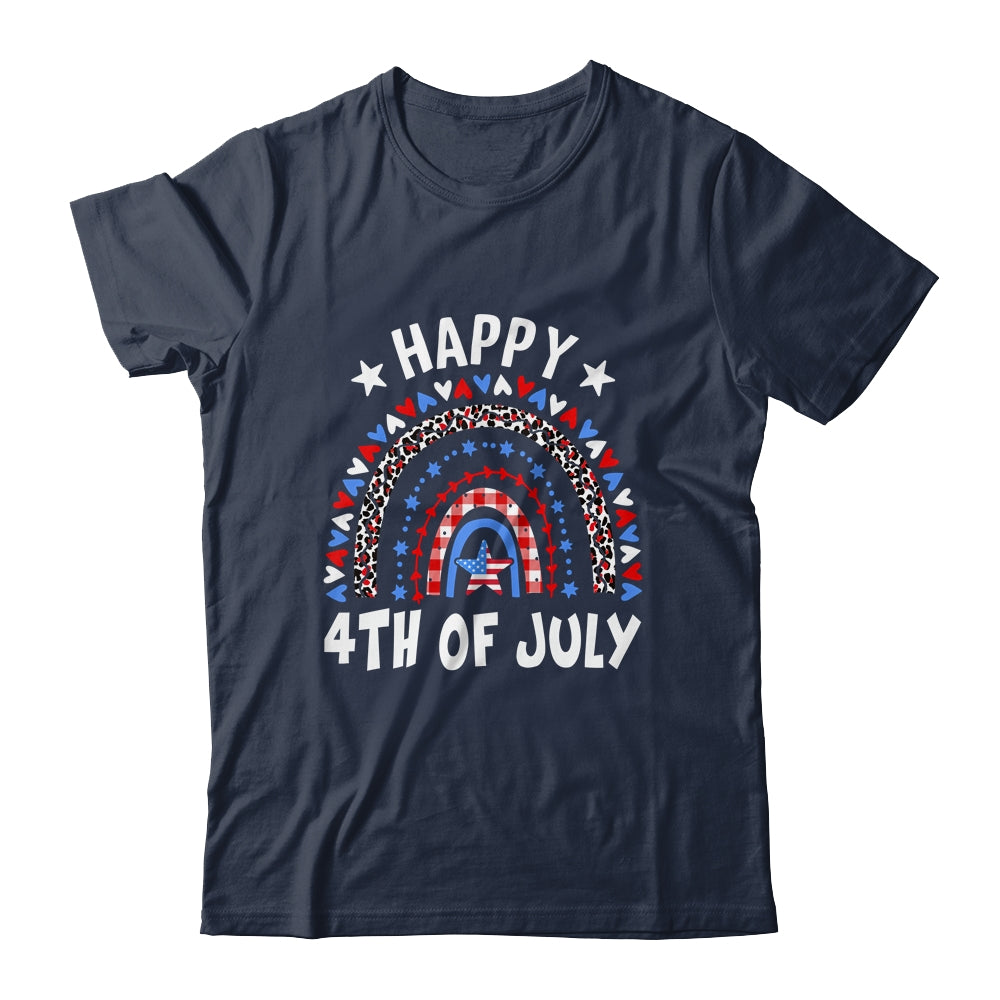 American Flag Rainbow Happy 4th Of July USA Shirt & Tank Top | teecentury