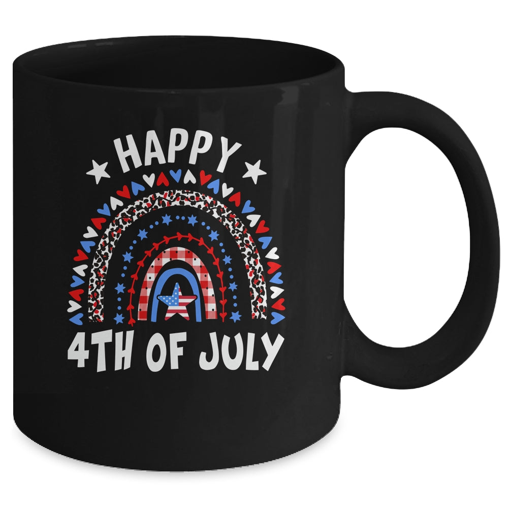 American Flag Rainbow Happy 4th Of July USA Mug | teecentury