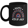American Flag Rainbow Happy 4th Of July USA Mug | teecentury
