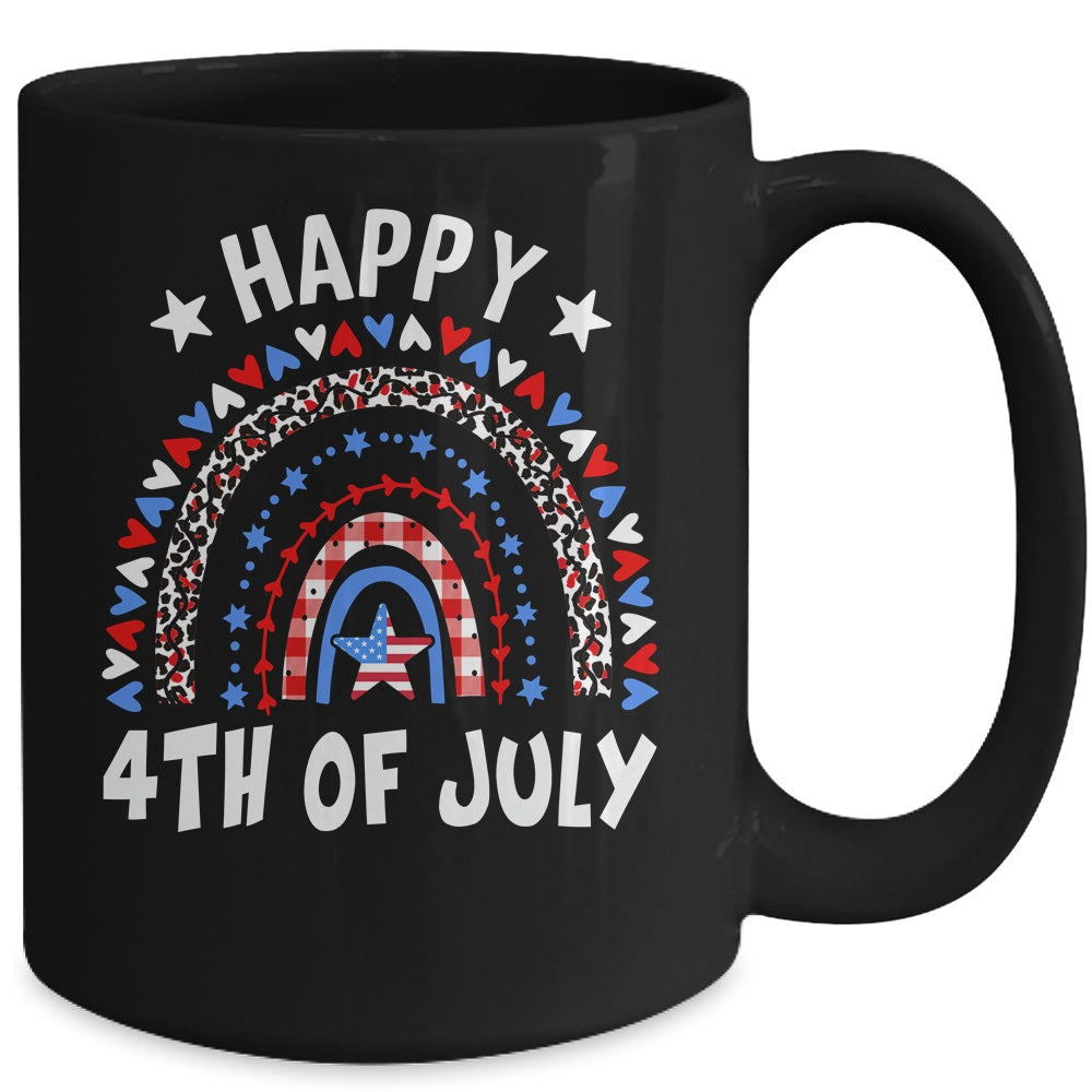 American Flag Rainbow Happy 4th Of July USA Mug | teecentury