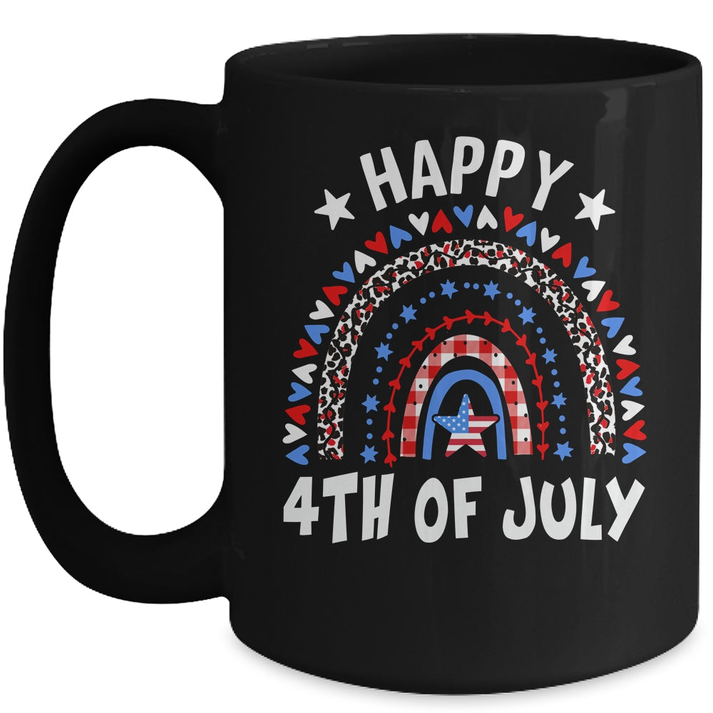 American Flag Rainbow Happy 4th Of July USA Mug | teecentury