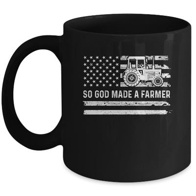 American Flag Tractor So God Made A Farmer Mug Coffee Mug | Teecentury.com