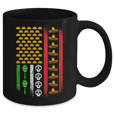 American Mexican Flag With Sombrero And Taco Cinco De Mayo Mug | teecentury