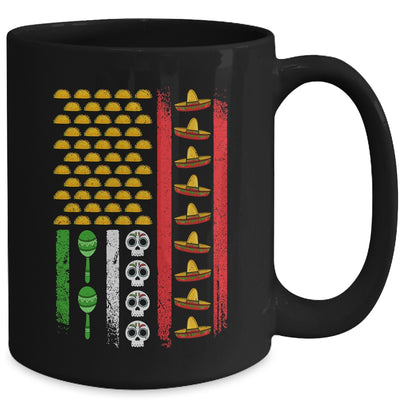 American Mexican Flag With Sombrero And Taco Cinco De Mayo Mug | teecentury