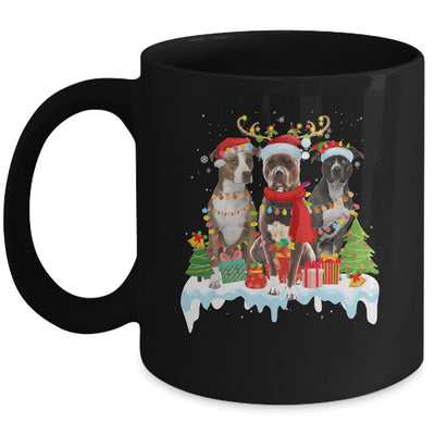 American Pitbull Terrier Christmas Lights Santa Elf Reindeer Mug Coffee Mug | Teecentury.com
