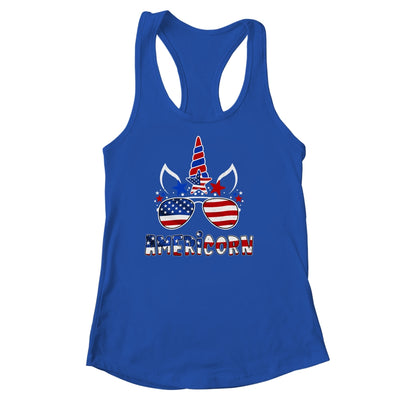 Americorn Unicorn 4th of July Girls Kids American Shirt & Tank Top | teecentury