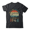 April 1942 Vintage 80 Years Old Retro 80th Birthday T-Shirt & Hoodie | Teecentury.com