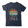 April 1942 Vintage 80 Years Old Retro 80th Birthday T-Shirt & Hoodie | Teecentury.com