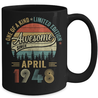 April 1948 Vintage 75 Years Old Retro 75th Birthday Mug | teecentury