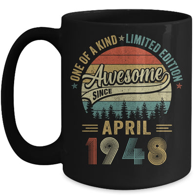 April 1948 Vintage 75 Years Old Retro 75th Birthday Mug | teecentury