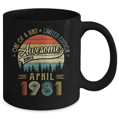 April 1981 Vintage 41 Years Old Retro 41th Birthday Gift Mug Coffee Mug | Teecentury.com