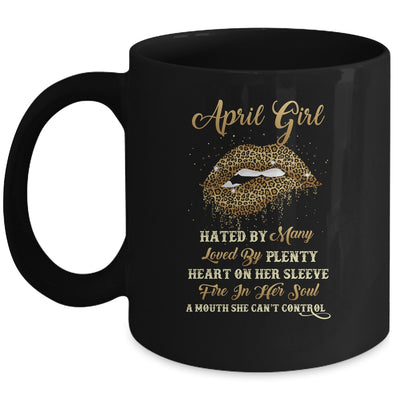 April Girl Birthday Funny Leopard Lips Women Mug Coffee Mug | Teecentury.com