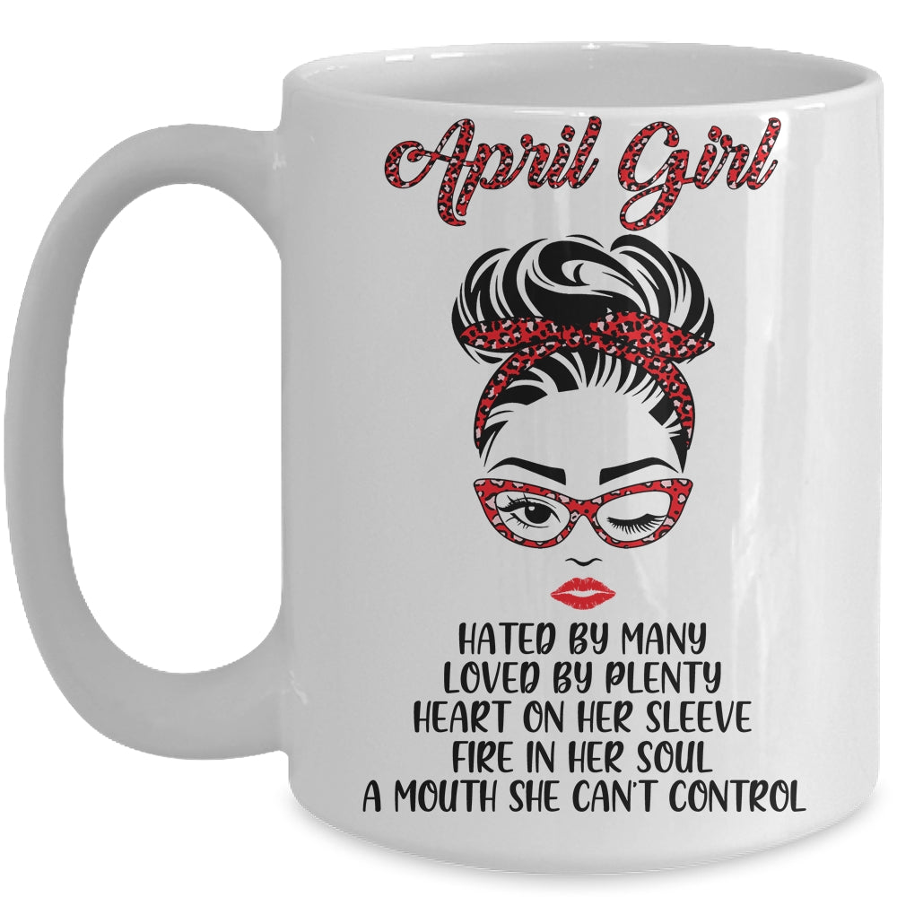 April Girl Hated By Many Loved By Plenty Leopard Women Mug Coffee Mug | Teecentury.com