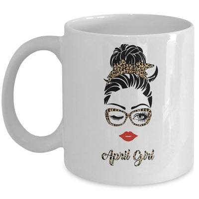 April Girl Woman Lips Eyes Lady Leopard Birthday Gift Mug Coffee Mug | Teecentury.com