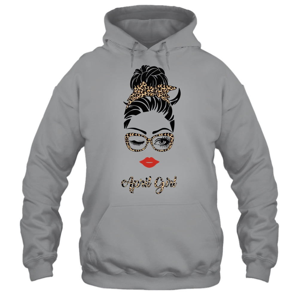 April Girl Woman Lips Eyes Lady Leopard Birthday Gift T-Shirt & Tank Top | Teecentury.com