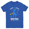 April I Wear Blue For Brother Dinosaur Autism Awareness Youth Shirt | teecentury