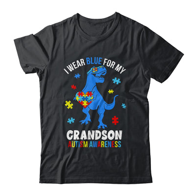 April I Wear Blue For Grandson Dinosaur Autism Awareness Shirt & Hoodie | teecentury