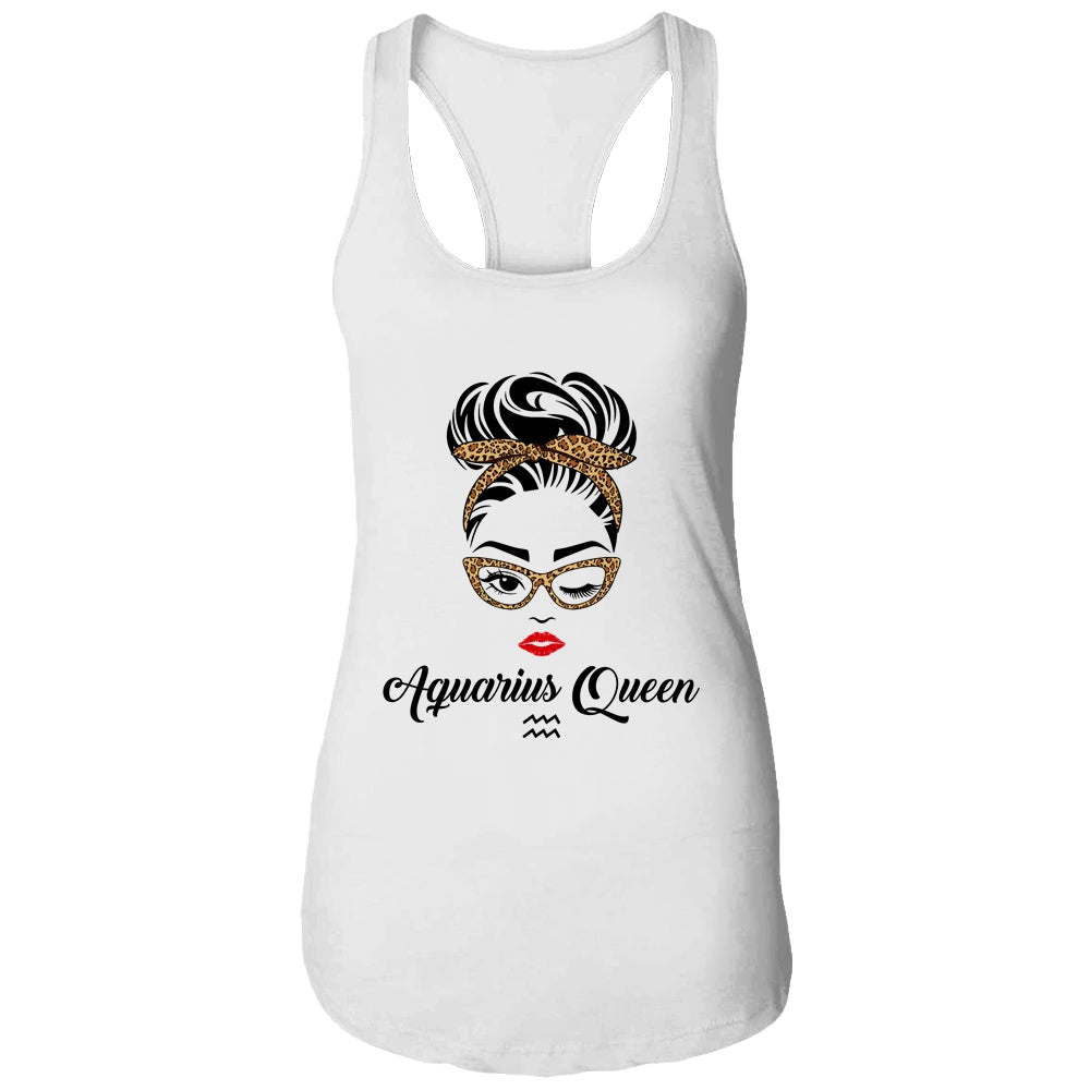 Aquarius Queen Woman Leopard Lips Eyes Lady Birthday Gifts T-Shirt & Tank Top | Teecentury.com