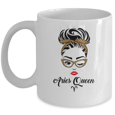 Aries Queen Woman Leopard Lips Eyes Lady Birthday Gifts Mug Coffee Mug | Teecentury.com