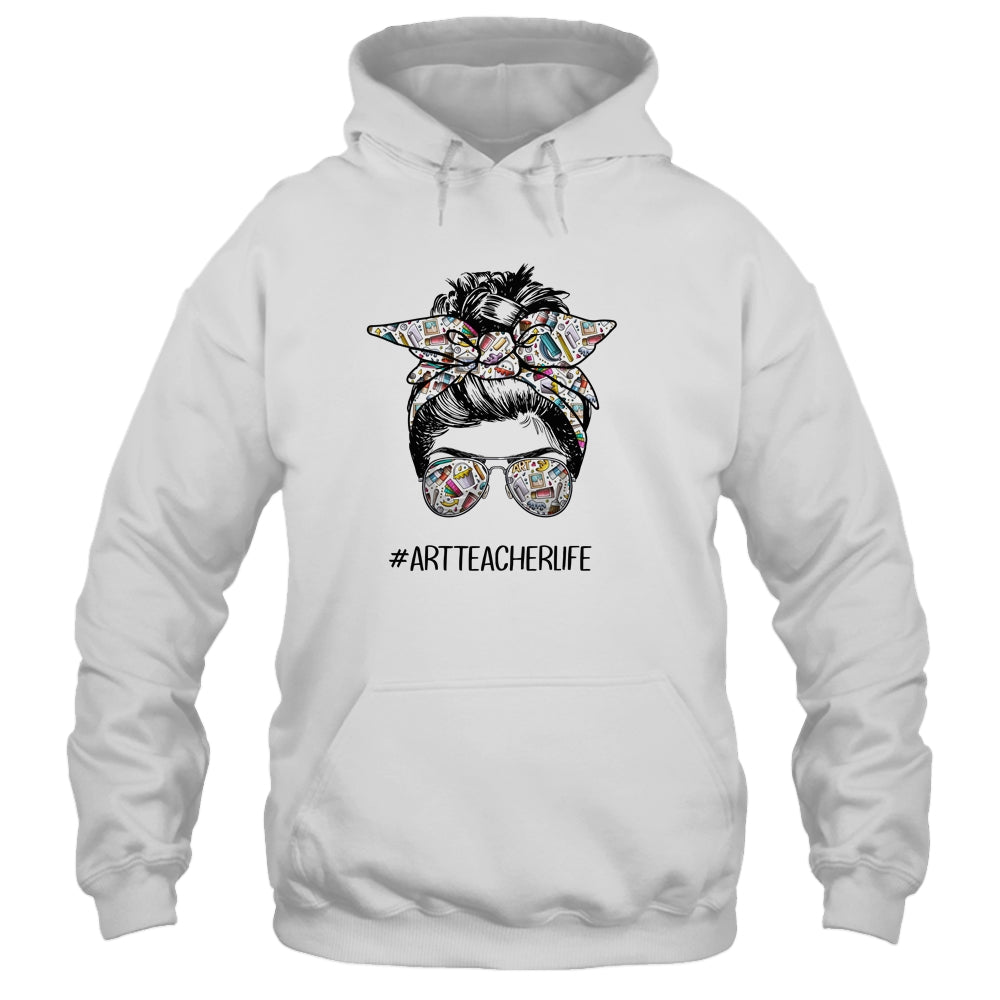 Art Teacher Life Messy Bun Hair Back To School T-Shirt & Tank Top | Teecentury.com