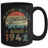 August 1942 Vintage 80 Years Old Retro 80th Birthday Mug Coffee Mug | Teecentury.com
