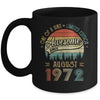 August 1972 Vintage 50 Years Old Retro 50th Birthday Mug Coffee Mug | Teecentury.com