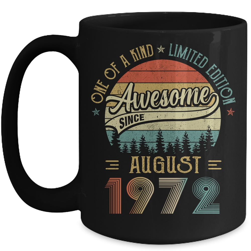 August 1972 Vintage 50 Years Old Retro 50th Birthday Mug Coffee Mug | Teecentury.com