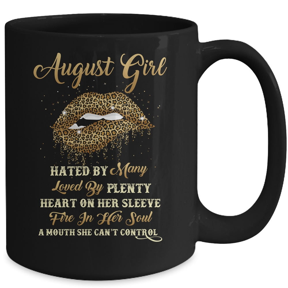 August Girl Birthday Funny Leopard Lips Women Mug Coffee Mug | Teecentury.com