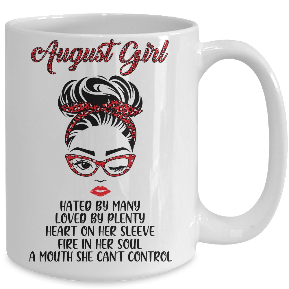 August Girl Hated By Many Loved By Plenty Leopard Women Mug Coffee Mug | Teecentury.com