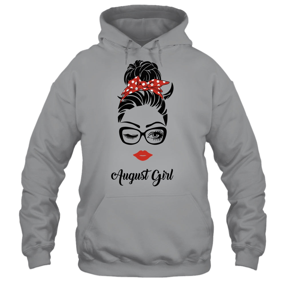 August Girl Woman Face Wink Eyes Lady Face Birthday Gift T-Shirt & Tank Top | Teecentury.com