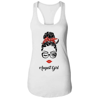 August Girl Woman Face Wink Eyes Lady Face Birthday Gift T-Shirt & Tank Top | Teecentury.com