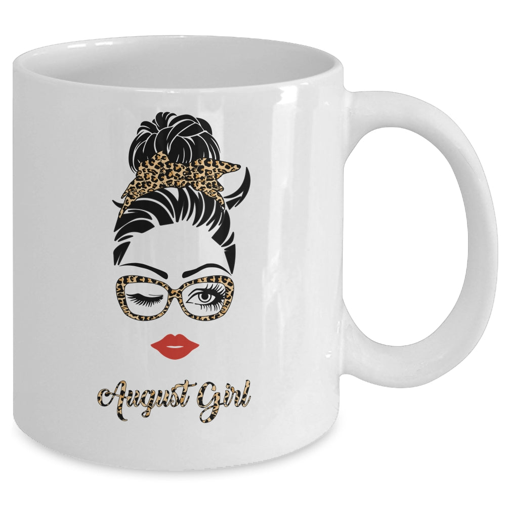 August Girl Woman Lips Eyes Lady Leopard Birthday Gift Mug Coffee Mug | Teecentury.com