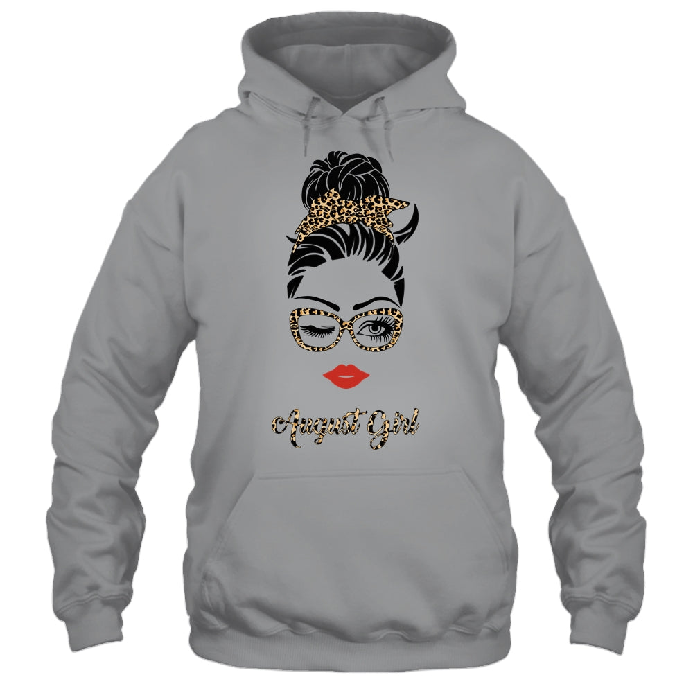 August Girl Woman Lips Eyes Lady Leopard Birthday Gift T-Shirt & Tank Top | Teecentury.com
